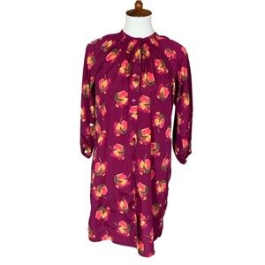 Tucker for Target burgundy shift dress with floral print Size XS